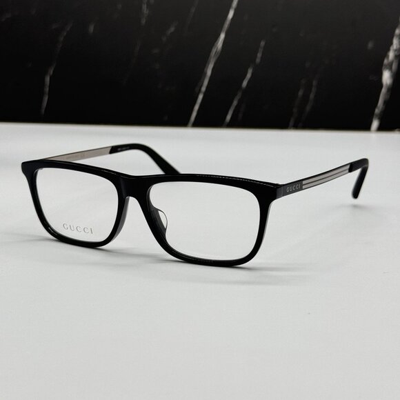 NEW GUCCI GG0696OA 001 GUCCI BLACK SQUARE EYEGLASSES GUCCI - Picture 2 of 10